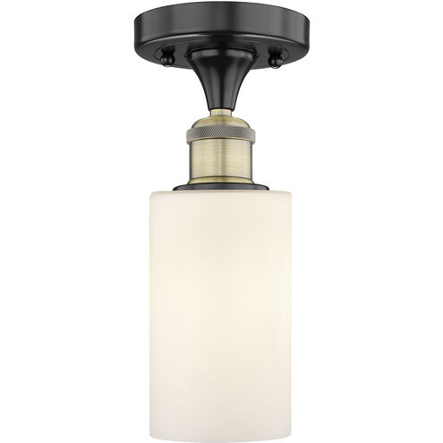 Clymer 1 Light 3.88 inch Black Antique Brass Semi-Flush Mount Ceiling Light