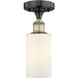 Clymer 1 Light 3.88 inch Black Antique Brass Semi-Flush Mount Ceiling Light