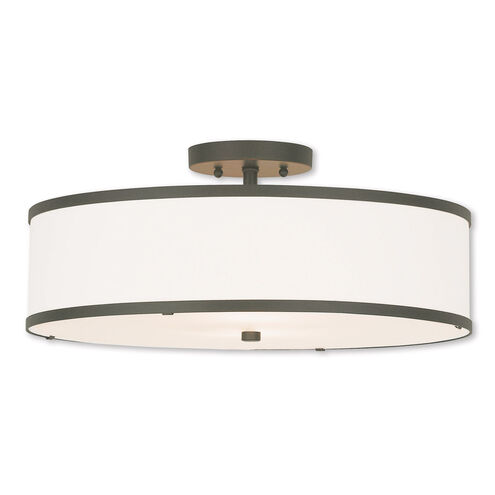 Park Ridge 3 Light 18 inch Bronze Semi-Flush Mount Ceiling Light