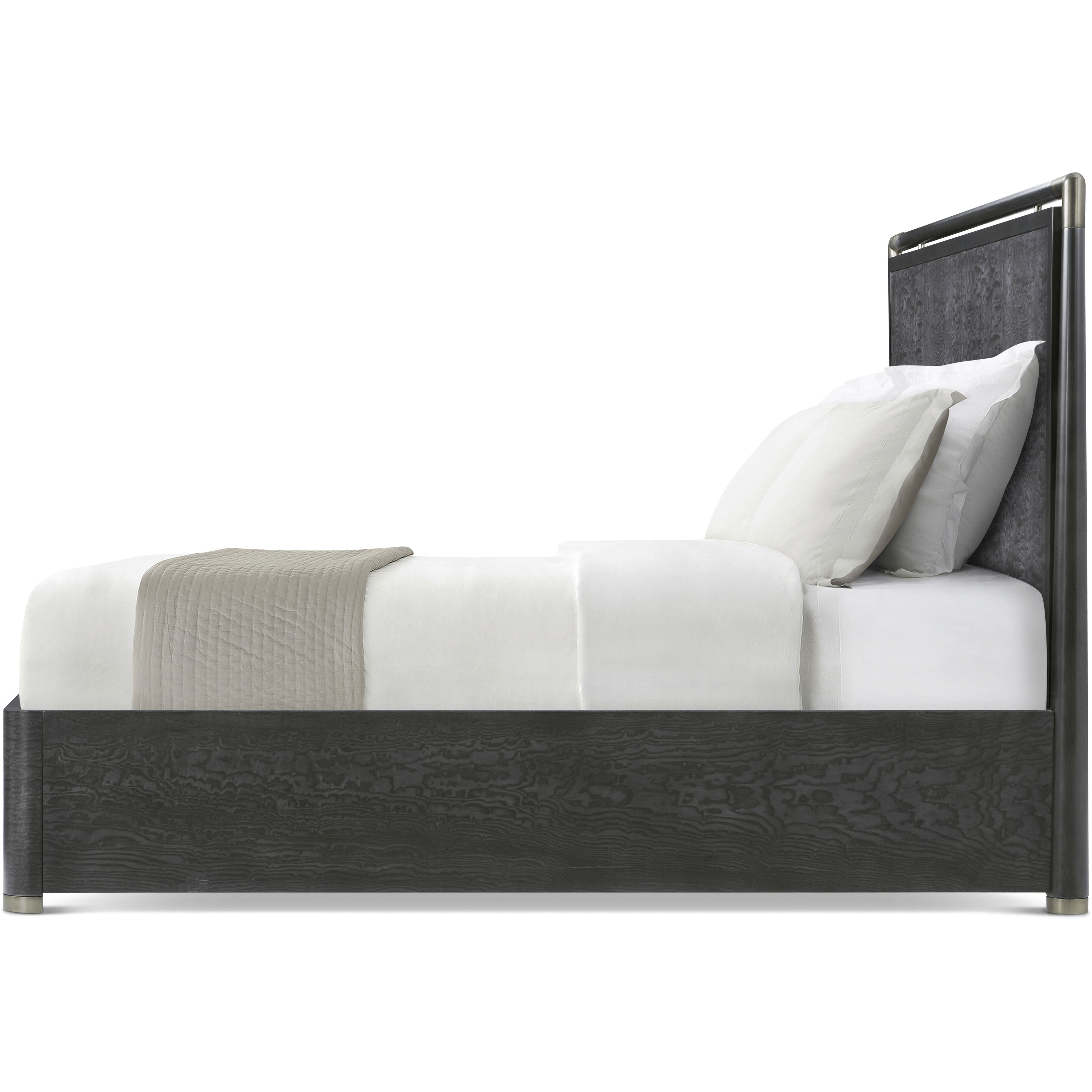 Kesden Silent Black California King Bed, Wooden
