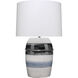 Horizon Striped 32.25 inch 150 watt Grey / Black / White Ceramic Table Lamp Portable Light