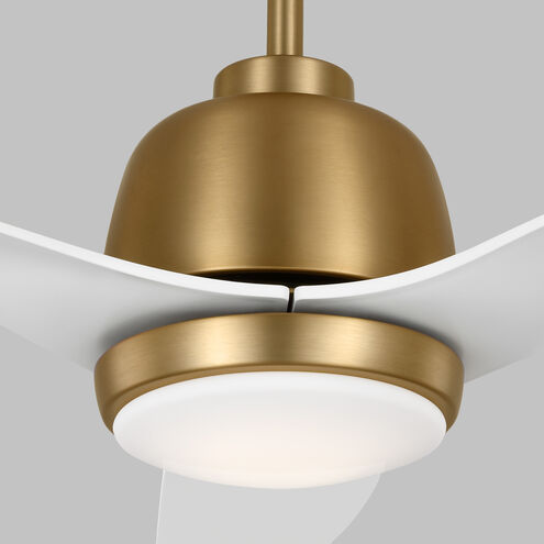 Avila 54 inch Satin Brass with Matte White Blades Indoor/Outdoor Ceiling Fan