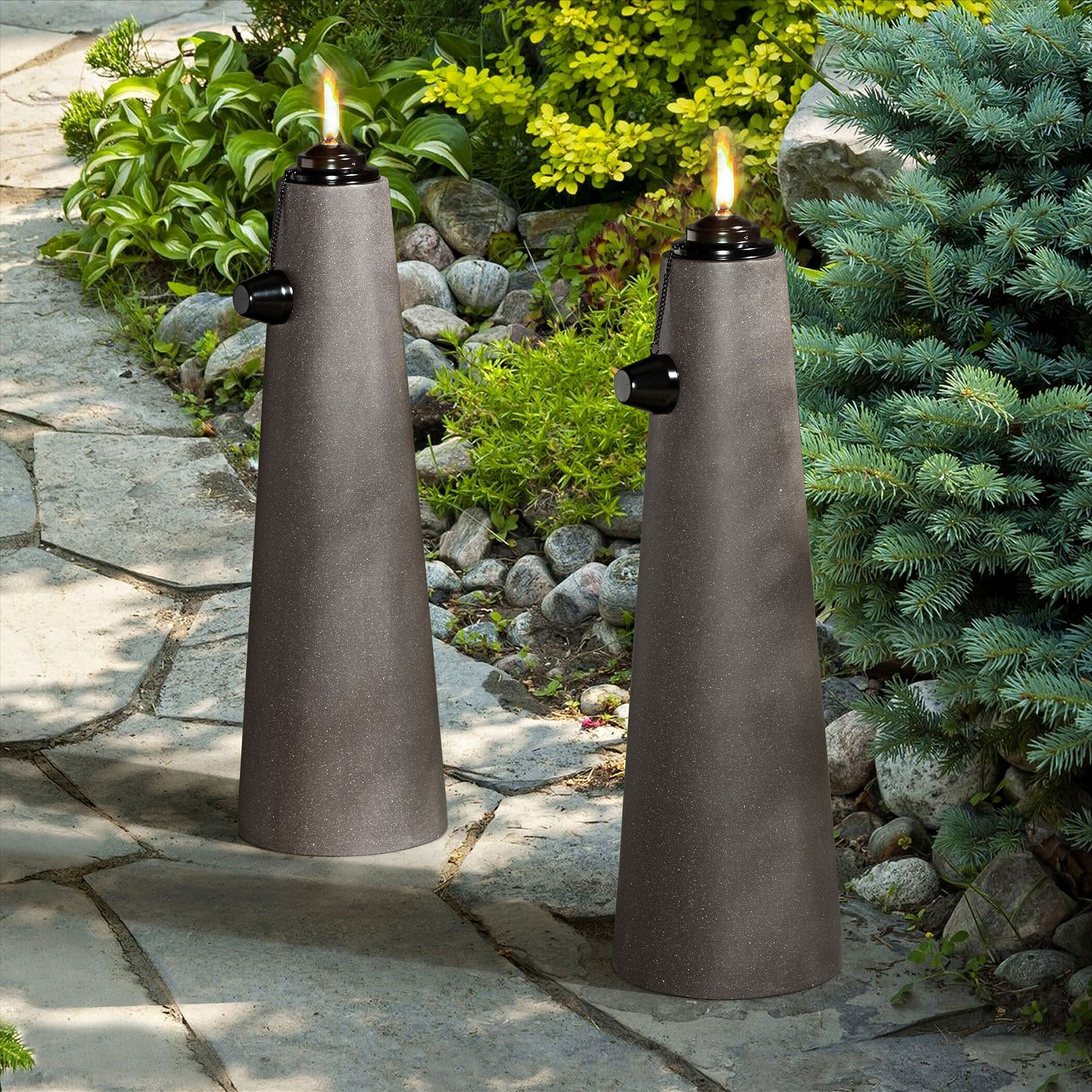 Cameron 27.6 inch Dark Brown Painted Oil Patio Torch