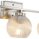 Elliott 3 Light 24.5 inch Pewter Vanity Light Wall Light in Ribbed Clear