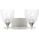 Drew & Jonathan Toffino 2 Light 16 inch Brushed Nickel Vanity Light Wall Light