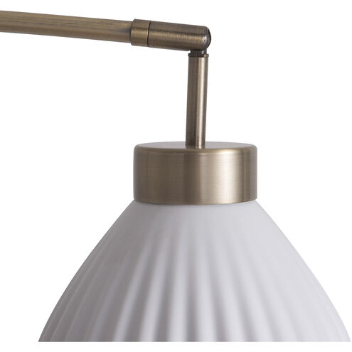 Santa Clara 85 inch 60.00 watt Walnut and Weathered Brass with Black Arc Floor Lamp Portable Light