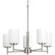 Replay 5 Light 21 inch Brushed Nickel Chandelier Ceiling Light