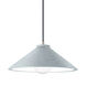Radiance Collection - Flare 1 Light 11.75 inch Concrete and Brushed Nickel Pendant Ceiling Light in Replaceable Bulb, Black, Form+Finish+Function