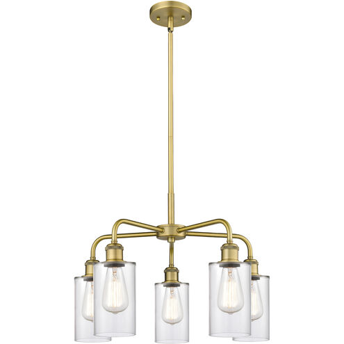 Clymer 5 Light 21.88 inch Brushed Brass Chandelier Ceiling Light in Clear