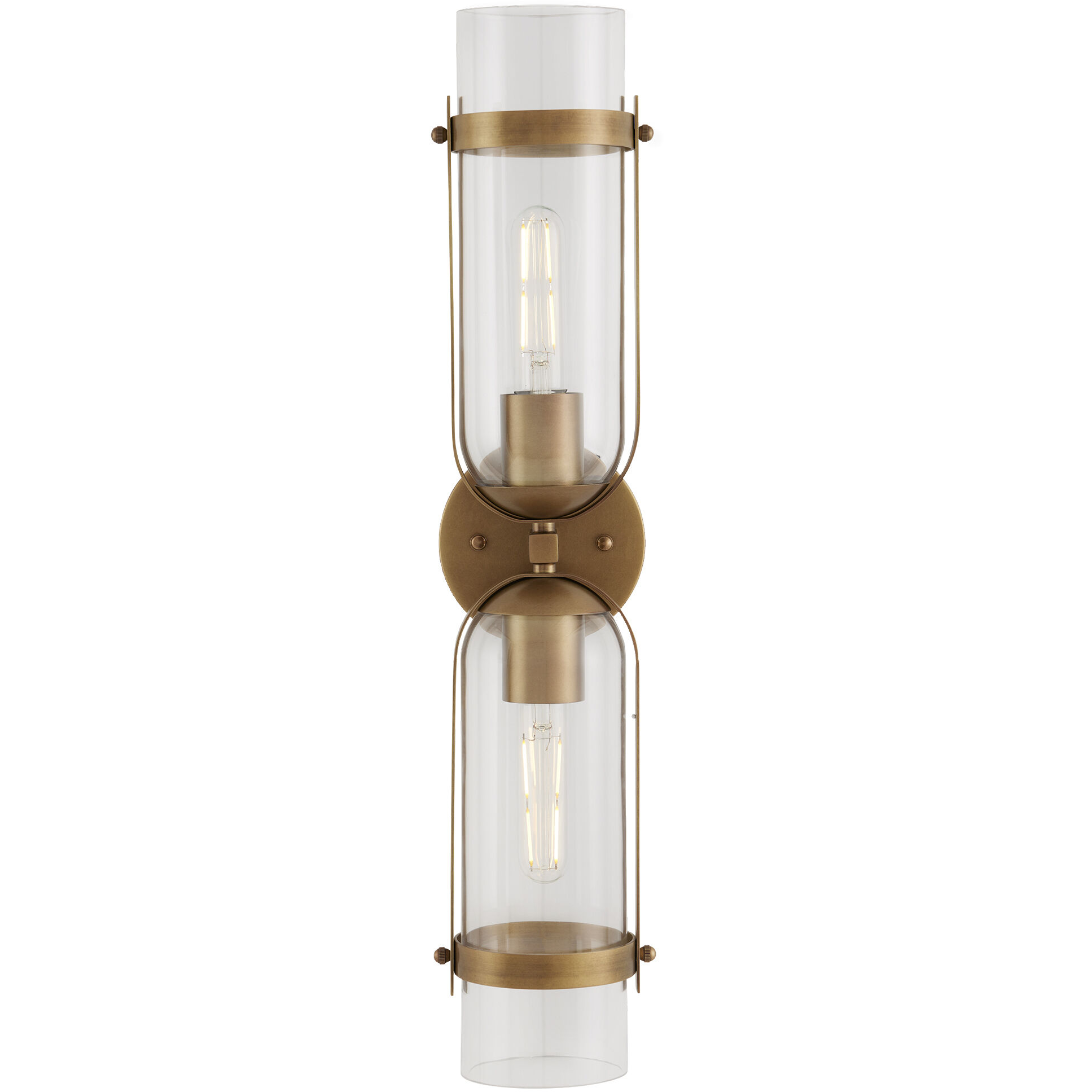 Bonardi 2 Light 5 inch Antique Brass and Clear Bath Sconce Wall Light