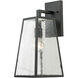 Logan 1 Light 16 inch Matte Black with Clear Outdoor Wall Sconce