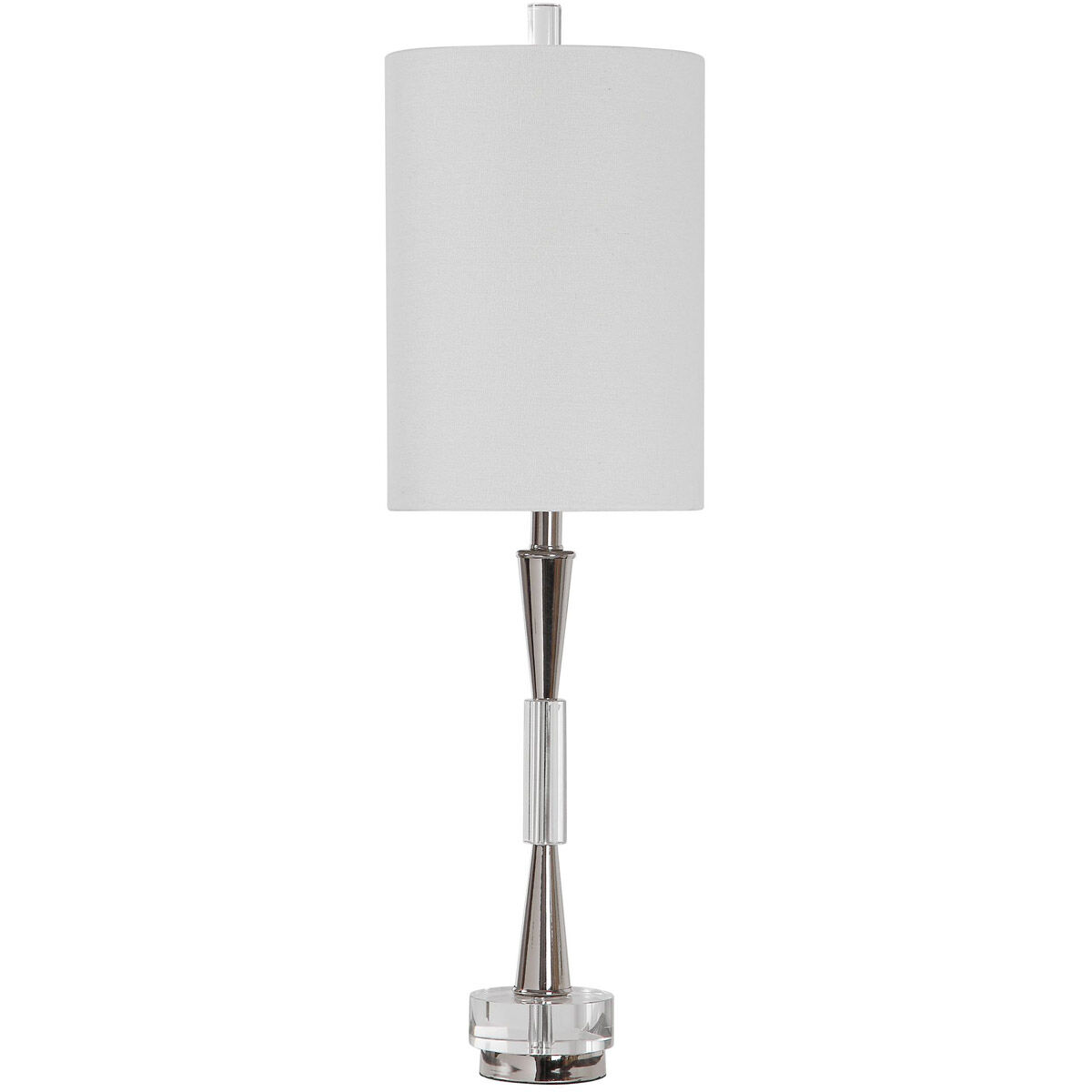 Azaria 33 inch 150 watt Polished Nickel and Crystal Buffet Lamp Portable Light