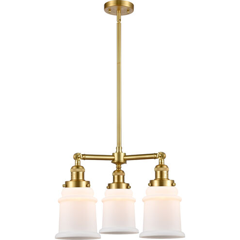 Franklin Restoration Canton LED 18 inch Satin Gold Chandelier Ceiling Light in Matte White Glass, Franklin Restoration