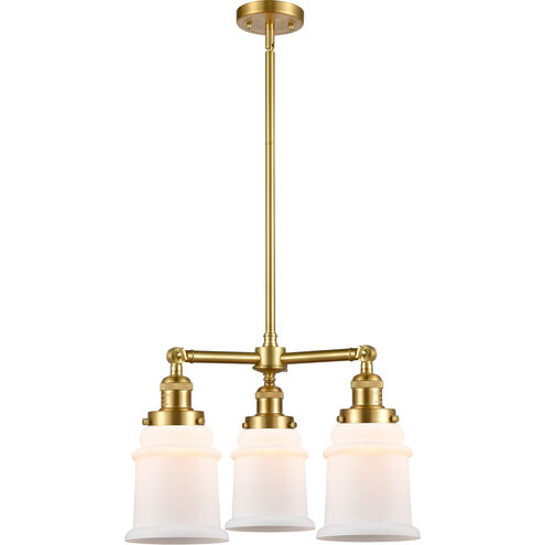 Franklin Restoration Canton LED 18 inch Satin Gold Chandelier Ceiling Light in Matte White Glass, Franklin Restoration