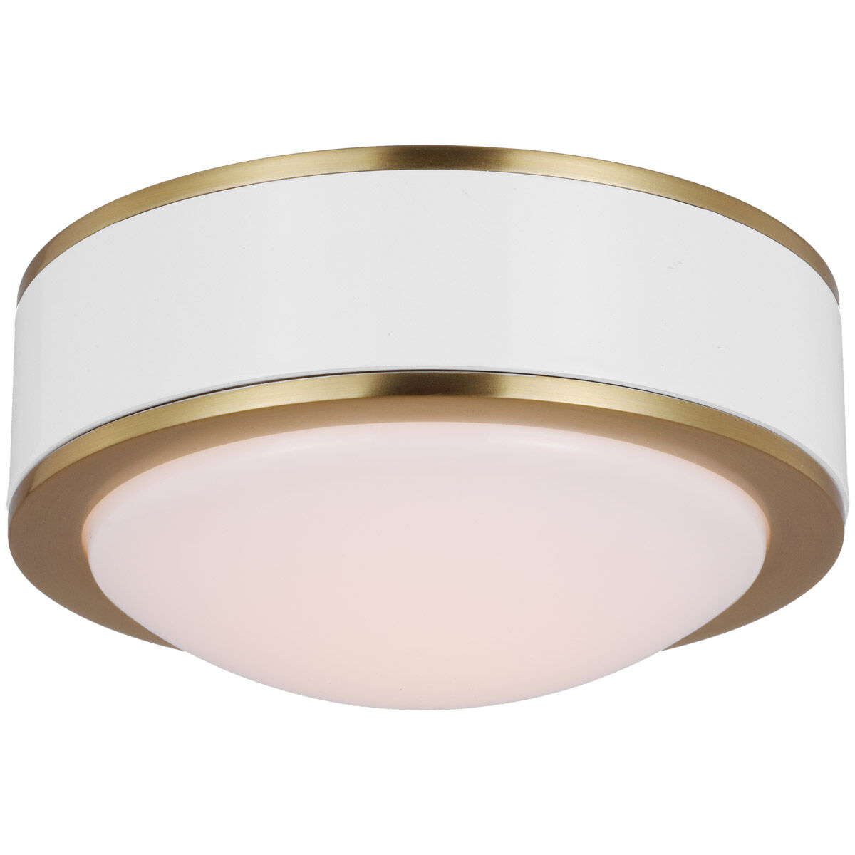 kate spade new york Monroe LED 5 inch Burnished Brass Flush Mount Ceiling Light in Burnished Brass / Gloss White