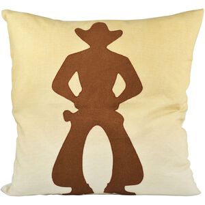 Cowboy 20 X 5.5 inch Brown Pillow, 20X20