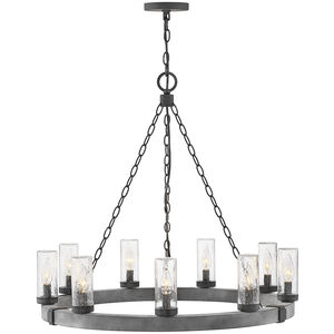 Open Air Sawyer LED 30 inch Aged Zinc with Distressed Black Outdoor Hanging