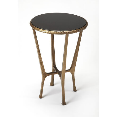 Metalworks Flavio Metal & Stone 23 X 16 inch Antique Gold Accent Table