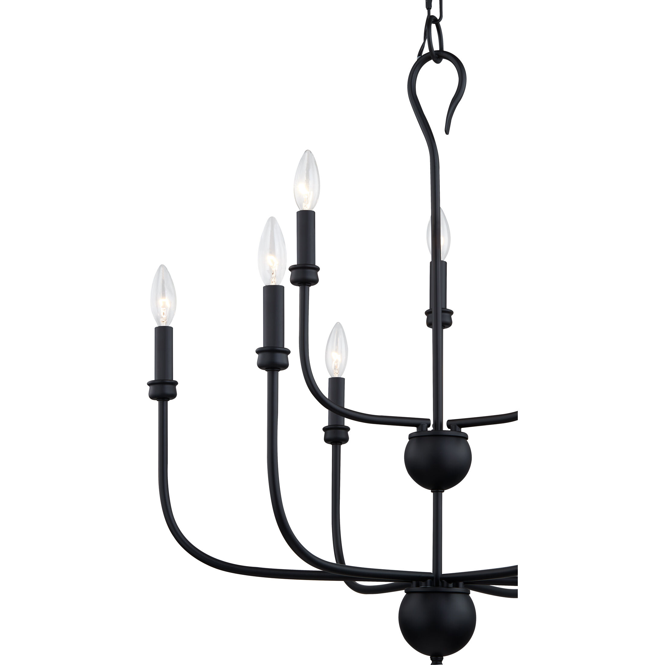 Blanche 9 Light 27 inch Matte Black Chandelier Ceiling Light
