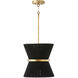 Cecilia 1 Light 12 inch Black Rope and Patinaed Brass Pendant Ceiling Light