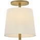 Clive 3 Light 12 inch Heritage Brass Semi-Flush Mount Ceiling Light