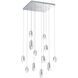 Pebble LED Classic Silver Chandelier Ceiling Light, Multi-Port