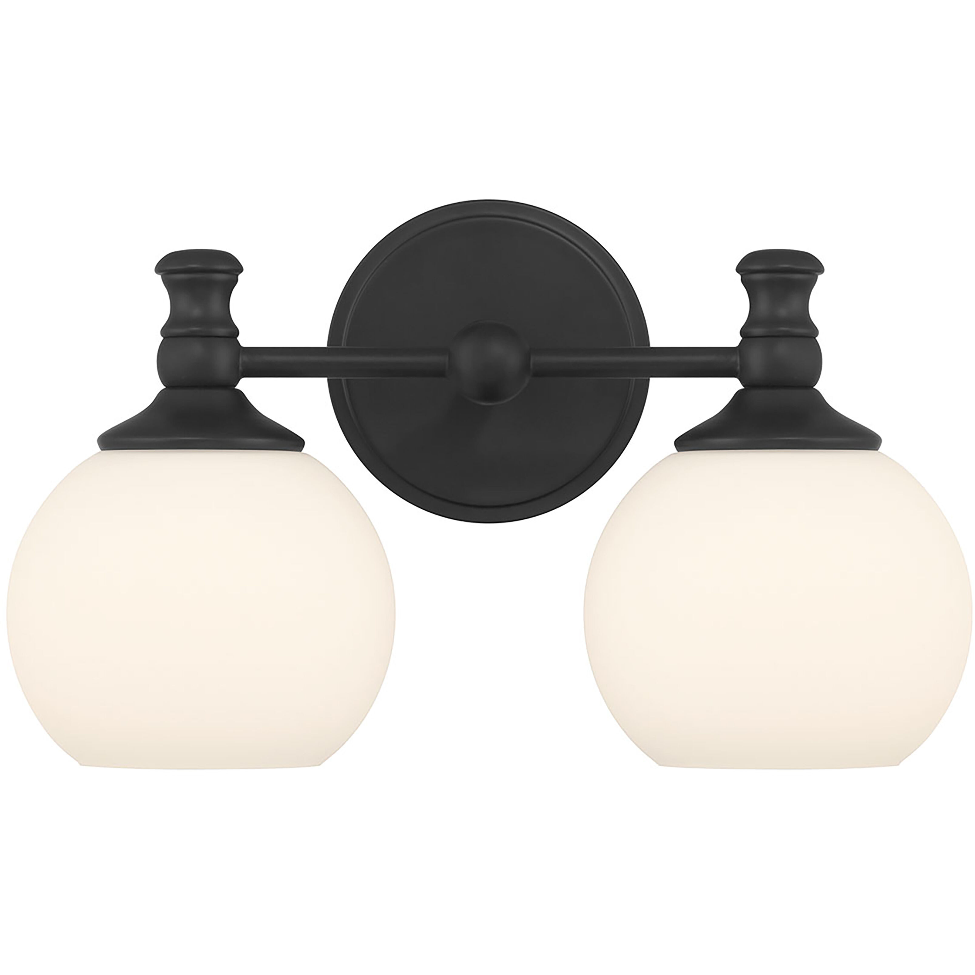 Orlisse 2 Light 14.75 inch Matte Black Bathroom Vanity Light Wall Light