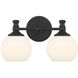 Orlisse 2 Light 14.75 inch Matte Black Bathroom Vanity Light Wall Light