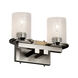 Fusion 2 Light 13 inch Brushed Nickel Bath Bar Wall Light in Incandescent, Seeded Fusion