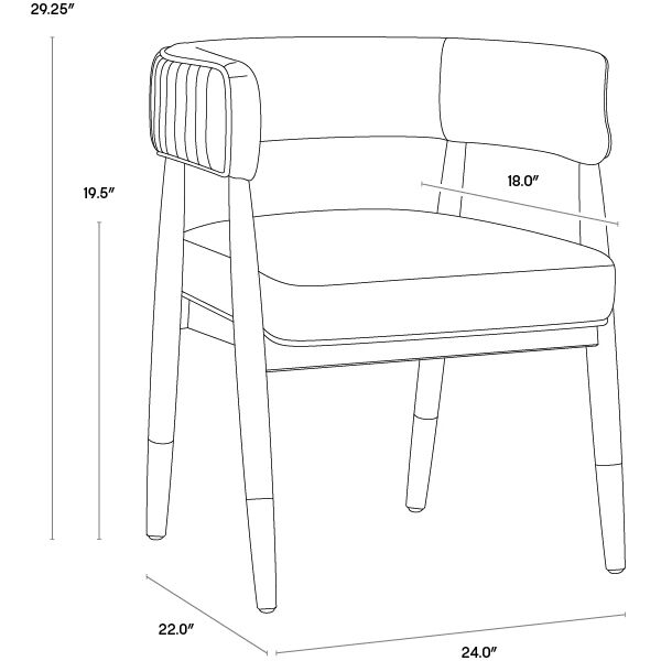 Callem Antonio Charcoal Dining Armchair
