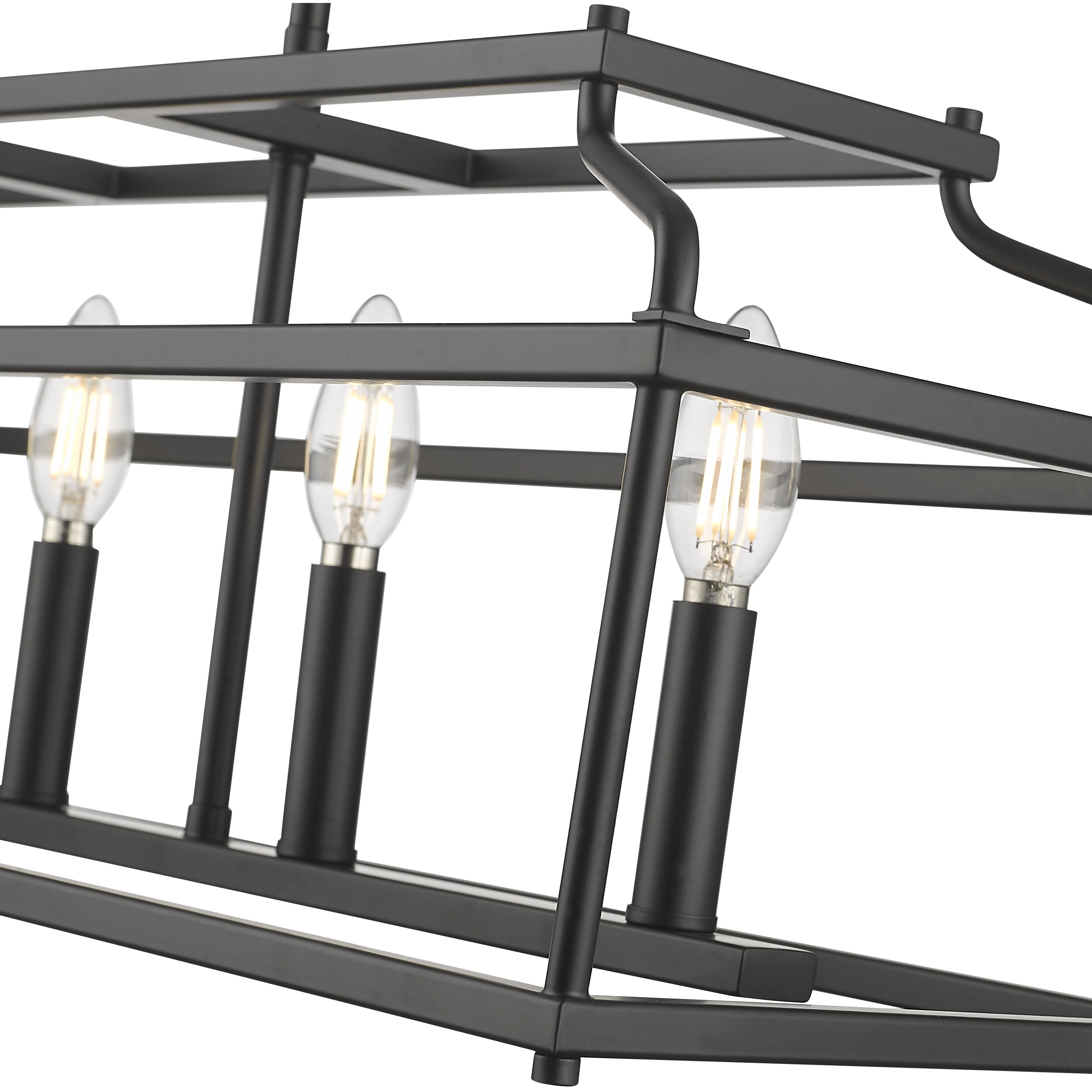 Nellita 5 Light 34 inch Matte Black Linear Chandelier Ceiling Light