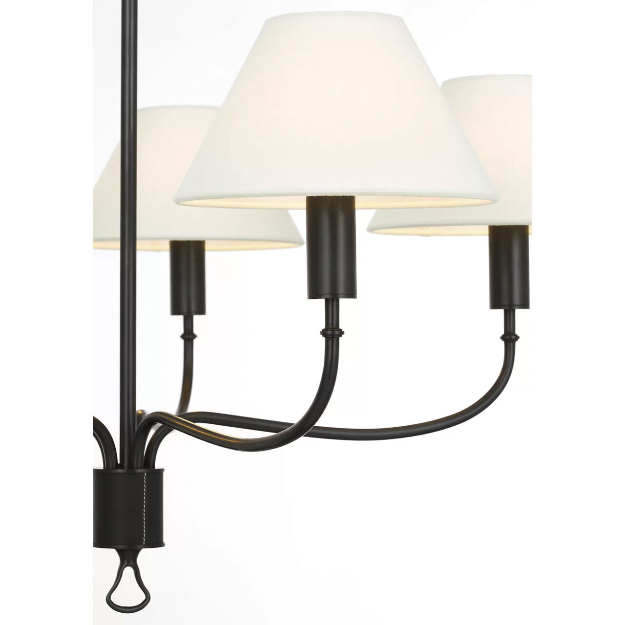 Amber Lewis Griffin LED 31 inch Bronze and Chocolate Leather Chandelier Ceiling Light