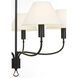Amber Lewis Griffin LED 31 inch Bronze and Chocolate Leather Chandelier Ceiling Light