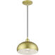 Domma 1 Light 10 inch Soft Gold with Polished Brass Accents Pendant Ceiling Light
