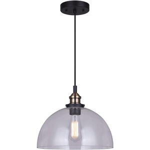 Thea 1 Light 12 inch Black/Gold Pendant Ceiling Light