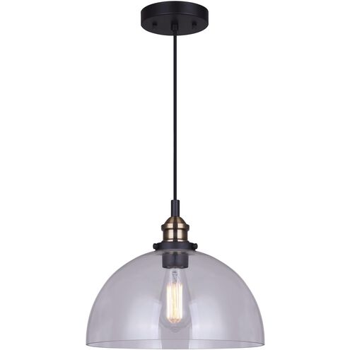 Thea 1 Light 12 inch Black/Gold Pendant Ceiling Light