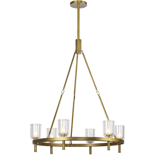 Lucian 6 Light 31.5 inch Vintage Brass Chandelier Ceiling Light