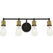Serif 4 Light 22 inch Brass and Black Wall Sconce Wall Light