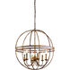 Chelsea House 6 Light 27 inch Old Gold Chandelier Ceiling Light