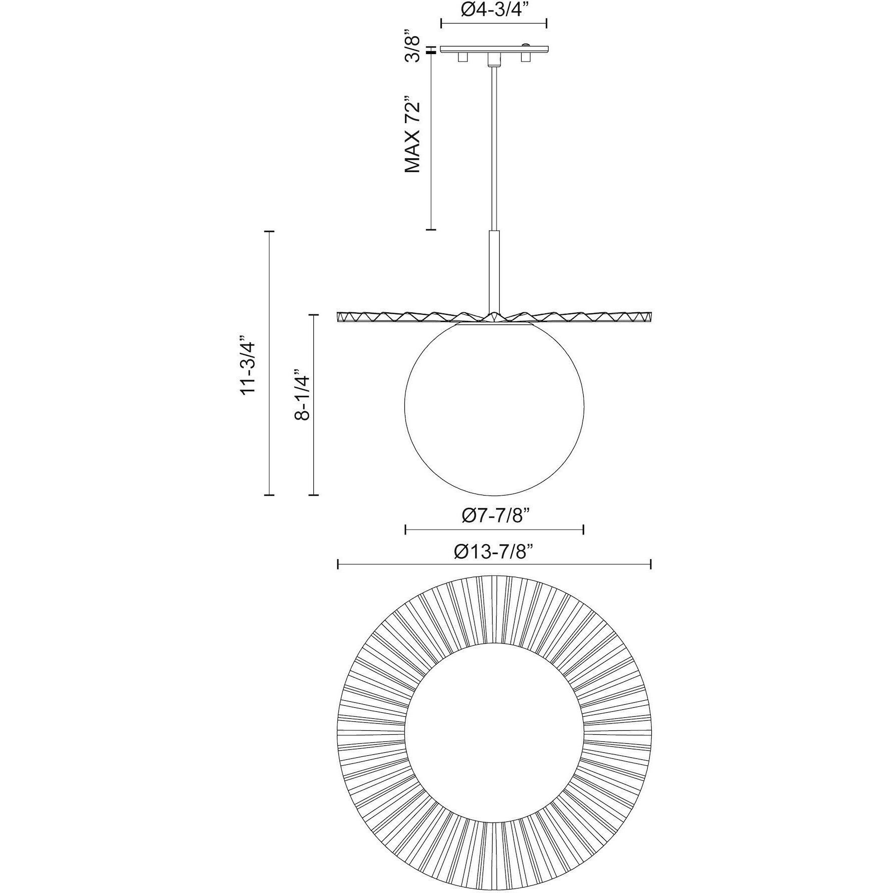 Alora Mood Plume Pendant Ceiling Light in Matte Black