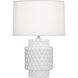Small Dolly 21.38 inch 150 watt Matte Daisy Glazed Textured Ceramic Accent Lamp Portable Light in Fondine