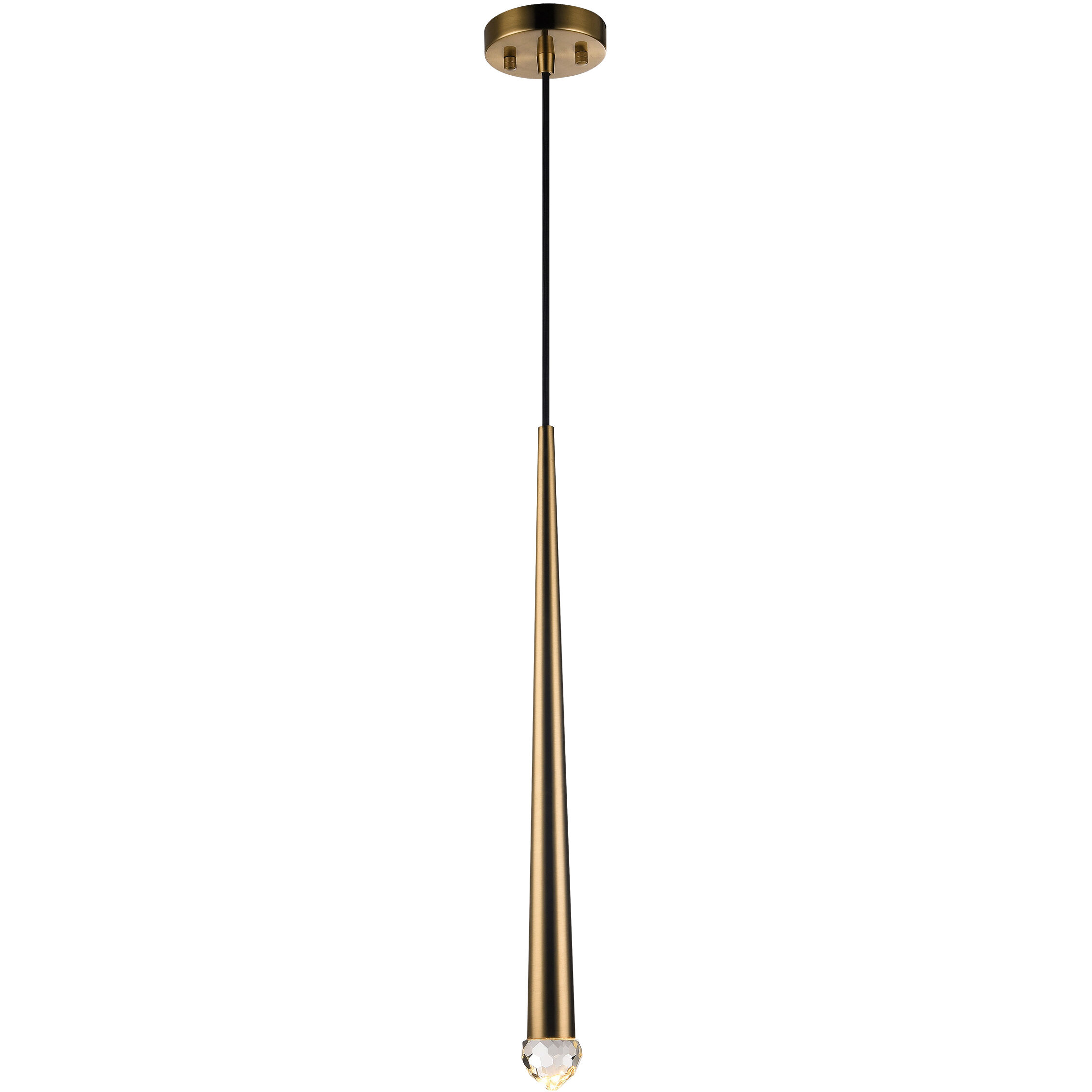 Renaie LED 2 inch Aged Gold Brass Pendant Ceiling Light
