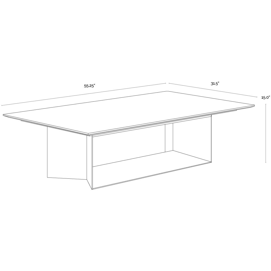 Soleen 55.25 X 31.5 inch Cream / Antique Brass Coffee Table