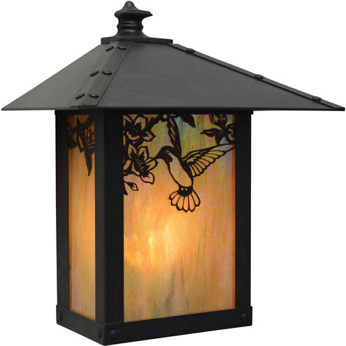 Evergreen 1 Light 9.12 inch Bronze Wall Mount Wall Light in White Opalescent, Classic Arch Overlay