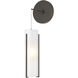 Exos Glass 1 Light 5.5 inch Dark Smoke Mini Sconce Wall Light in Opal, Low Voltage