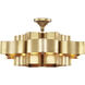 Grand Lotus 6 Light 30 inch Antique Gold Leaf Chandelier Ceiling Light, Large