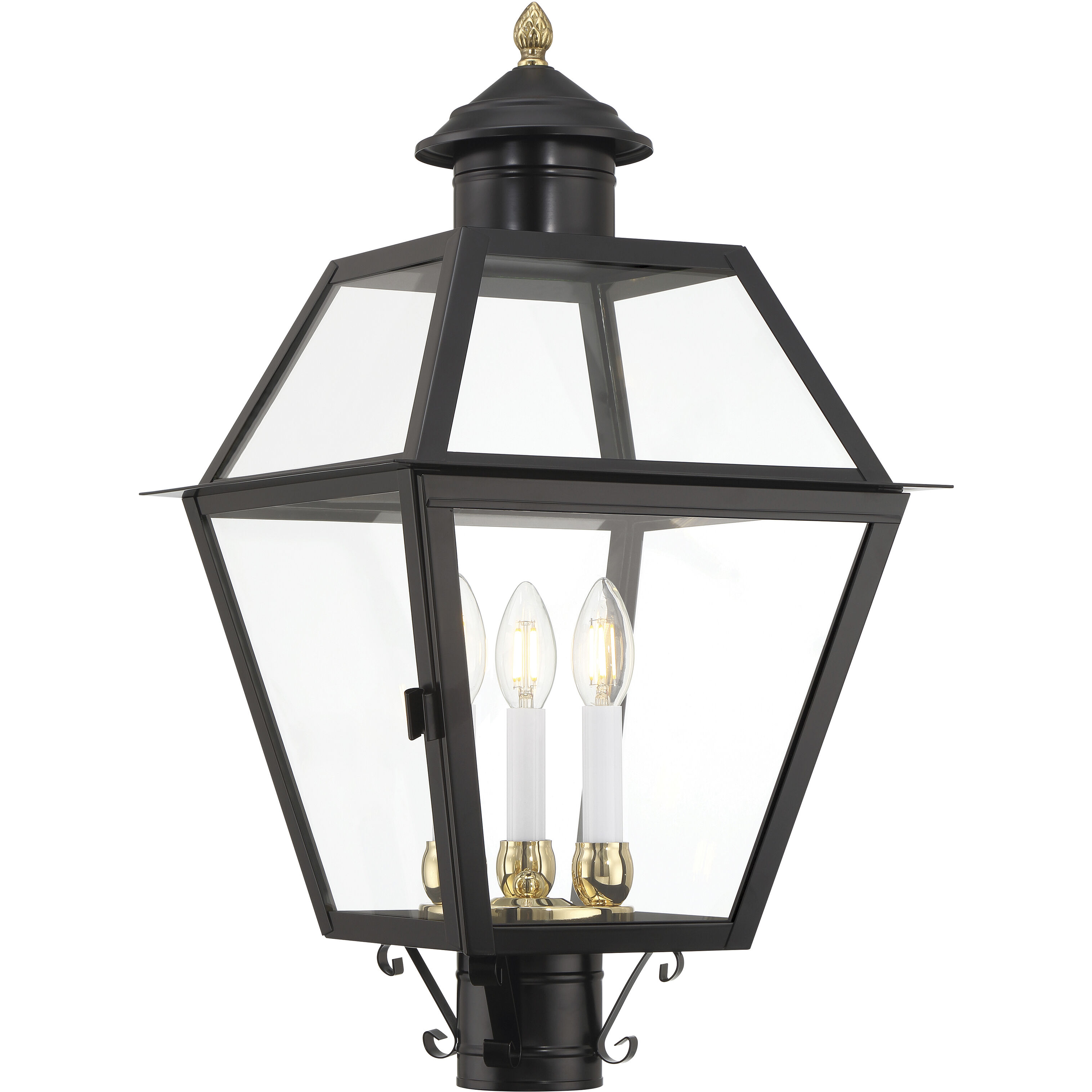 Lexington 3 Light 24.5 inch Black Outdoor Post Light