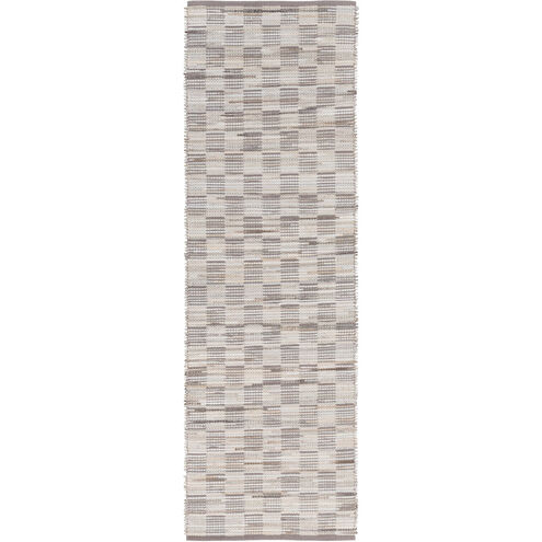 Apis 96 X 30 inch Medium Gray, Silver Gray, Ivory, Taupe Rug