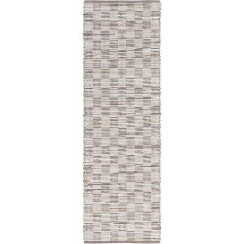 Apis 96 X 30 inch Medium Gray, Silver Gray, Ivory, Taupe Rug