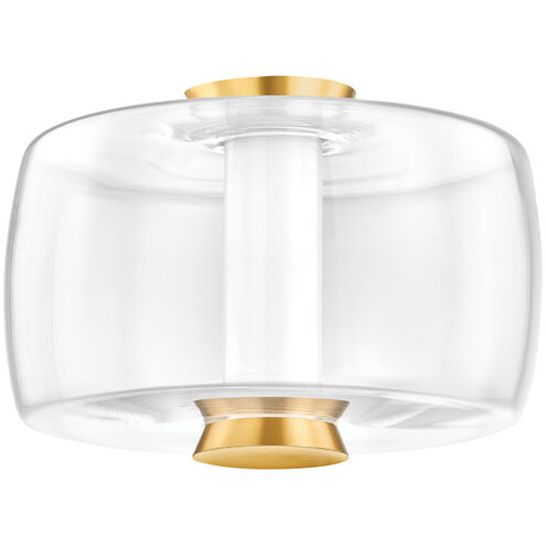 Beau LED 15 inch Aged Brass Flush Mount Ceiling Light